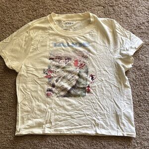 J. Crew Cream Short Sleeve Tee with Graphic Design